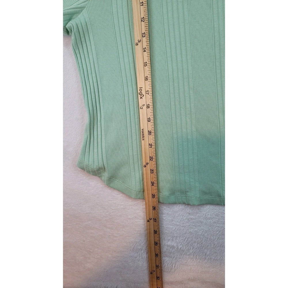 Ana New With Tag Soft Green Ribbed Tshirt Scoop Neck Granny Cottage Core XXL 2XL - Picture 4 of 7